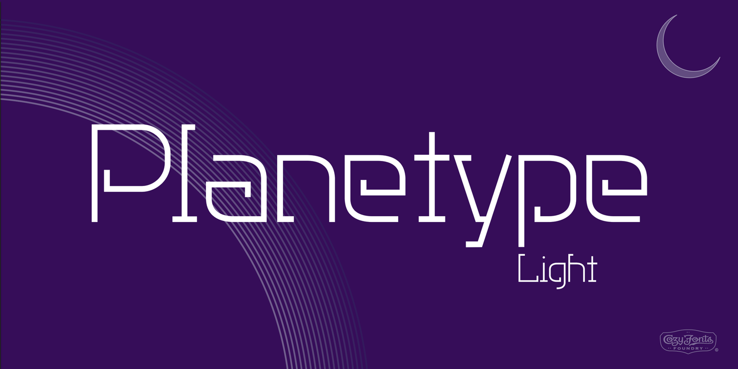 Пример шрифта Planetype Inline